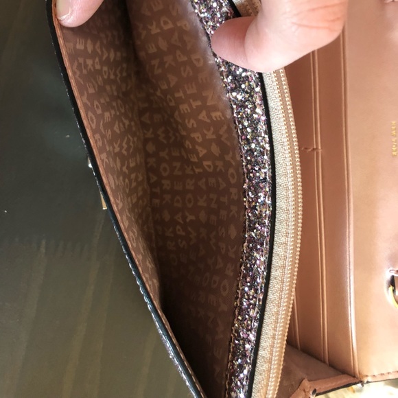 Kate Spade Rose Gold Sunset Lane Glitter Clutch Wallet - Picture 11 of 16